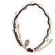 One-decade bracelet in stone, beige and brown cord Medjugorje s1