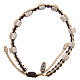 One-decade bracelet in stone, beige and brown cord Medjugorje s2