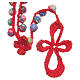 Medjugorje rosary in fimo and red cord s1