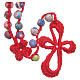 Medjugorje rosary in fimo and red cord s2