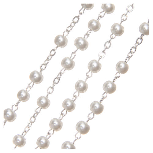 Rosario perlas blancas Medjugorje cuentas 7 mm 3