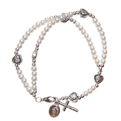 Bracelet with hearts and cross Our Lady of Medjugorje 1