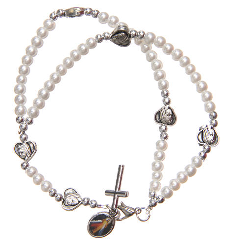 Bracelet with hearts and cross Our Lady of Medjugorje 2