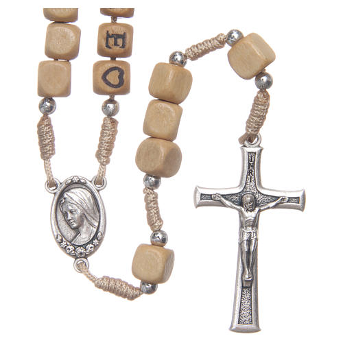 Wooden rosary with Medjugorje writing 1