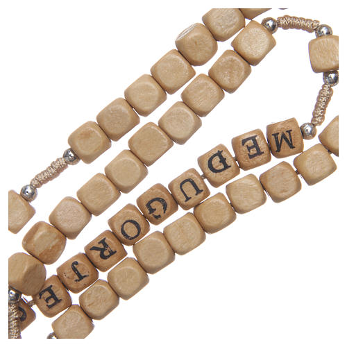 Wooden rosary with Medjugorje writing 4