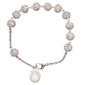 Bracelet shiny white beads Medjugorje