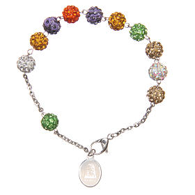 Braccialetto grani multicolor brillanti Medjugorje