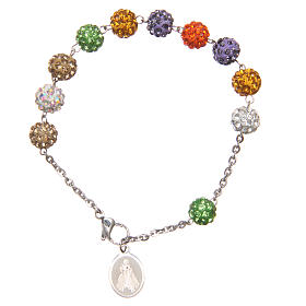 Braccialetto grani multicolor brillanti Medjugorje