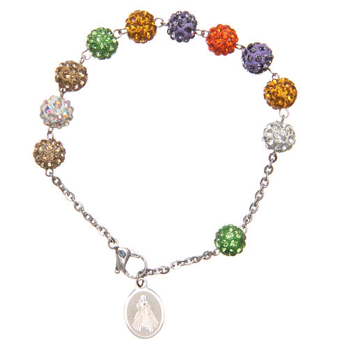 Bracelet shiny multicolor beads Medjugorje 2