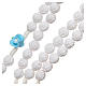 Rosary Medjugorje roses with cross, white & light blue s3