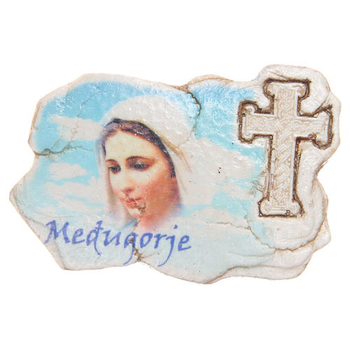 Magnet Kreuz und Gottesmutter von Medjugorje 1