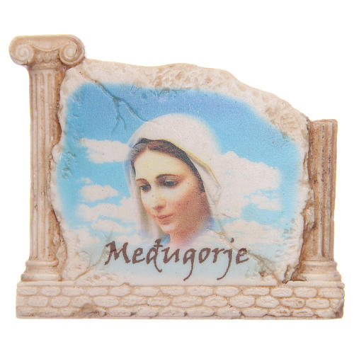 Magnet Our Lady of Medjugorje face and columns 1