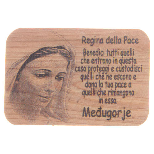 Magnet in Medjugorje olive wood, 7x5cm 1