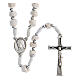 Rosary white Medjugorje stone, white rope s1