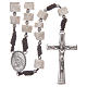 Rosary in white Medjugorje stone with brown cord s1