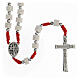 Rosary white Medjugorje stone, red rope s2