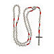 Rosary white Medjugorje stone, red rope s4