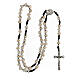 Rosary white Medjugorje stone, black rope s4