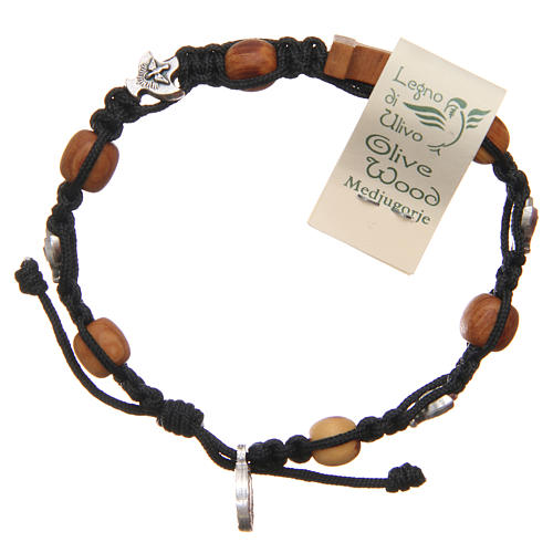 Olive wood bracelet Saint Benedict cross, 10mm beads 2