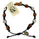 Olive wood bracelet Saint Benedict cross, 10mm beads s1