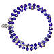 Bracelet à ressort perles violet bleu croix Notre-Dame Medjugorje s2