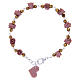Bracelet Medjugorje roses en céramique grains en cristal s1