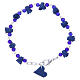 Medjugorje Rosary bracelet with blue ceramic roses and grains in crystal s2