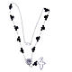 Medjugorje Rosary necklace, black with ceramic roses and grains in crystal s3