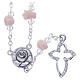 Medjugorje Rosary necklace with ceramic roses and grains in real crystal s1