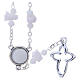 Medjugorje Rosary necklace, white with ceramic roses and grains in crystal s2