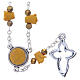 Medjugorje Rosary necklace, amber with ceramic roses and grains in crystal s2