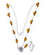 Medjugorje Rosary necklace, amber with ceramic roses and grains in crystal s3