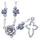 Medjugorje Rosary necklace, grey with ceramic roses and grains in crystal s1