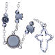 Medjugorje Rosary necklace, grey with ceramic roses and grains in crystal s2