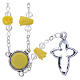 Medjugorje Rosary necklace, yellow with ceramic roses, crosses and grains in crystal s2