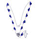 Medjugorje Rosary necklace, blue with ceramic roses, crosses and grains in crystal s3