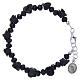 Medjugorje rosary bracelet, black colour with crystal beads and ceramic roses s1