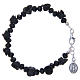Medjugorje rosary bracelet, black colour with crystal beads and ceramic roses s2