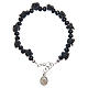Medjugorje rosary bracelet, black colour with crystal beads and ceramic roses s3