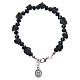 Medjugorje rosary bracelet, black colour with crystal beads and ceramic roses s4