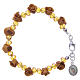 Medjugorje rosary bracelet, amber colour with crystal beads s1