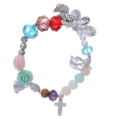 Medjugorje bracelet, life of Mary with multicoloured beads 1