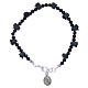 Medjugorje rosary bracelet with black roses s1