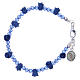 Bracelet chapelet Medjugorje cristaux bleus s1