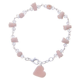 Medjugorje pink bracelet with crystal grains