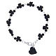 Medjugorje Rosary bracelet, black with crystal beads and ceramic hearts s2