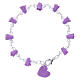 Medjugorje Rosary bracelet with icon of Our Lady, wisteria colour s1