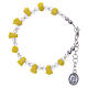 Medjugorje Rosary bracelet with icon of Our Lady, yellow s2