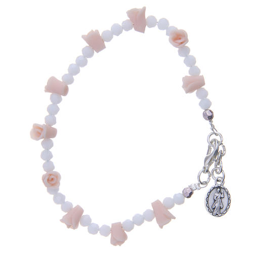 Armband Medjugorjie rosa Rosen Keramik 2