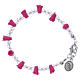 Medjugorje fuchsia bracelet with icon of Our Lady s1